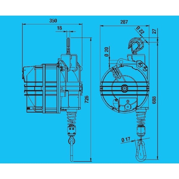 Zero Gravity Tool Balancer, 118 Stroke, 254-287 Lb Capacity